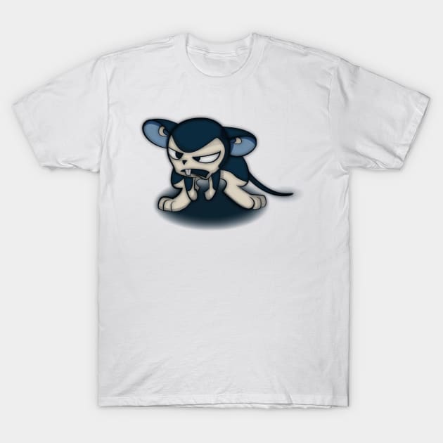 Angry Blue Mouse T-Shirt by Mati Digital Art